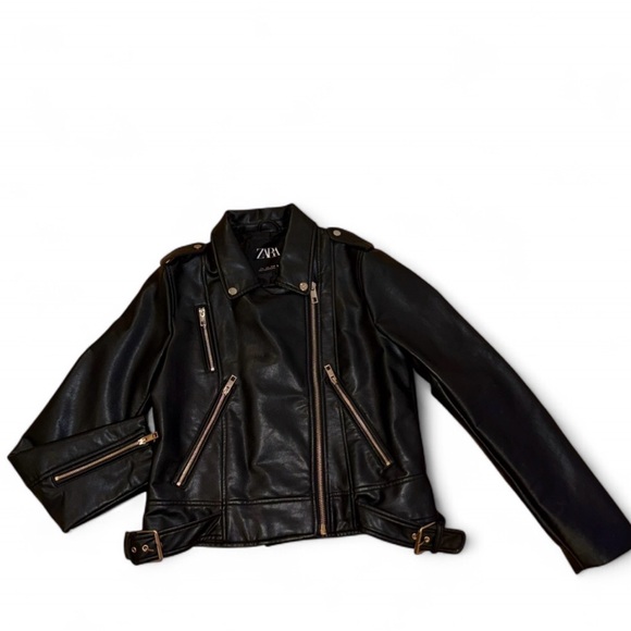 Zara Black Leather Jacket - Picture 2 of 3
